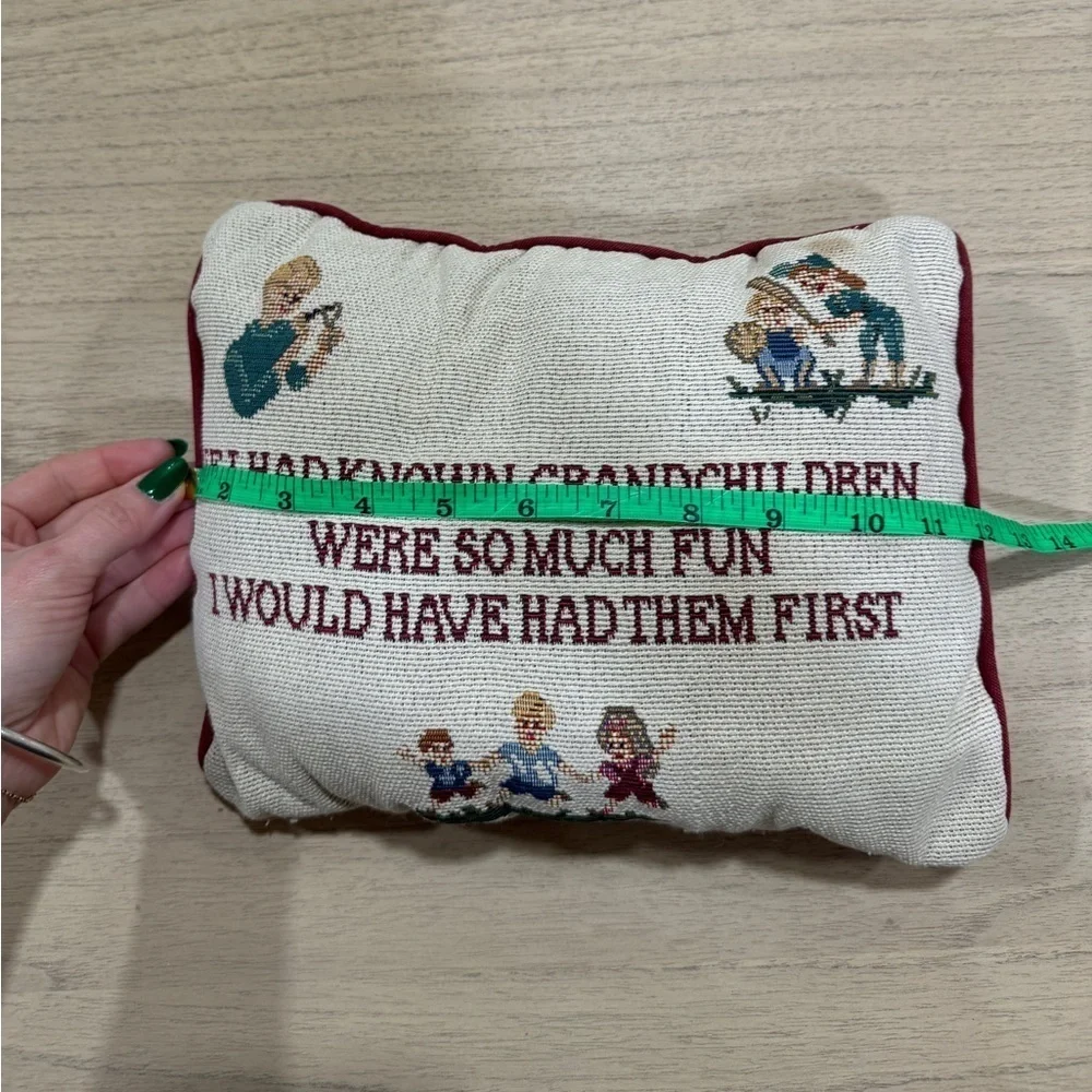 Vintage Grandchildren needlepoint pillow funny grandmother grandparents accent